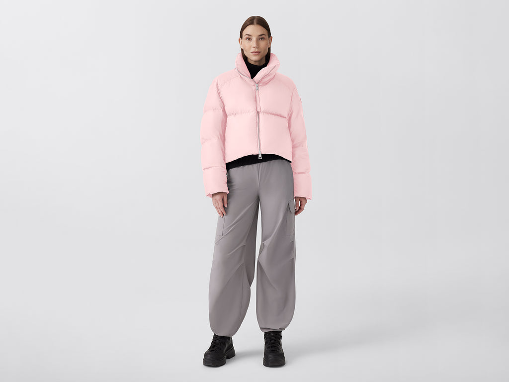 Garnet Cropped Puffer (Women) - Pink Quartz