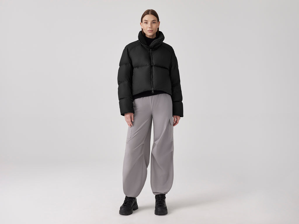 Garnet Cropped Puffer (Women) - Black