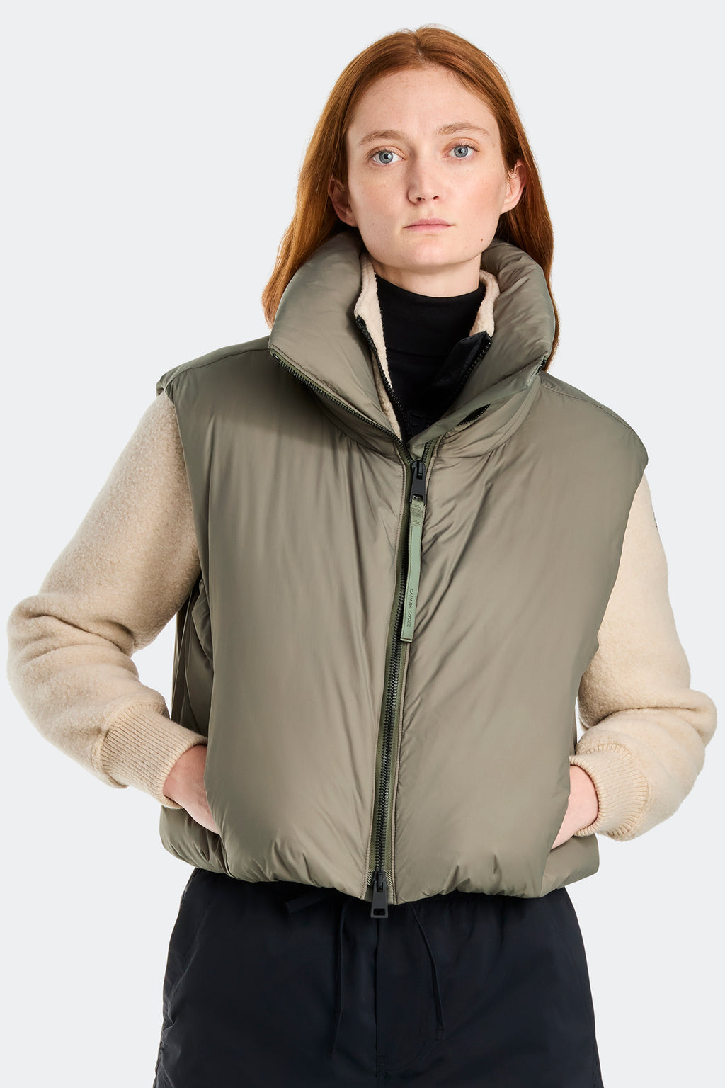 Spessa Cropped Vest (Women) - Smokey Sage