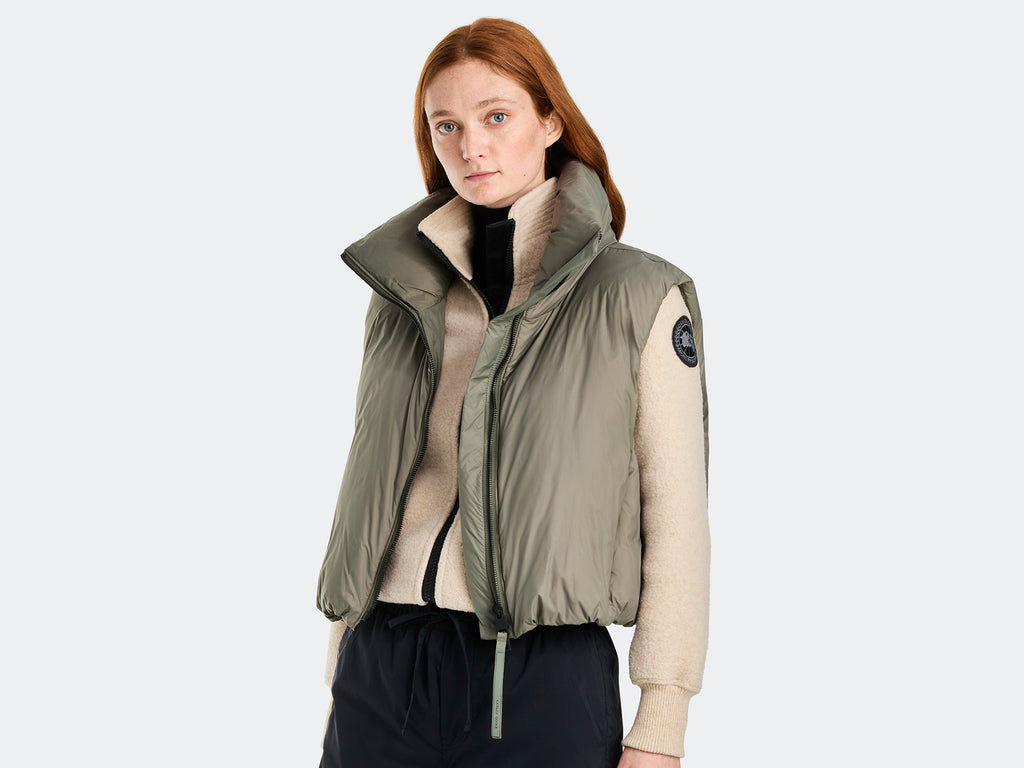 Spessa Cropped Vest (Women) - Smokey Sage