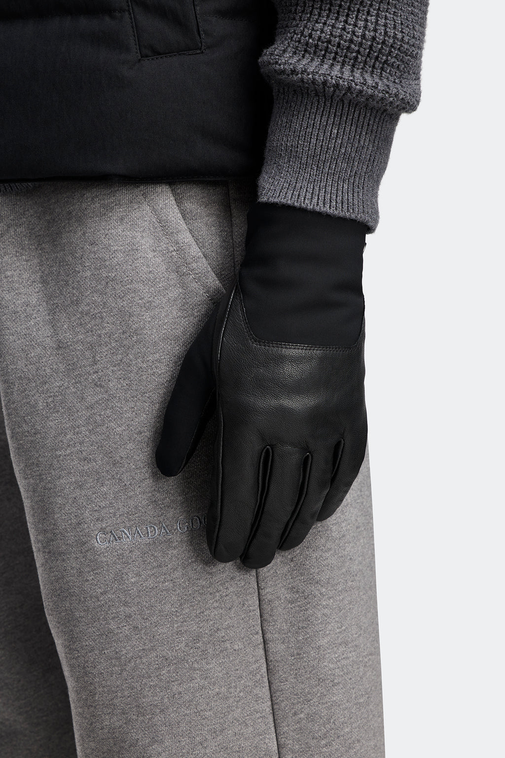 Mixed Media Glove (Men) - Black