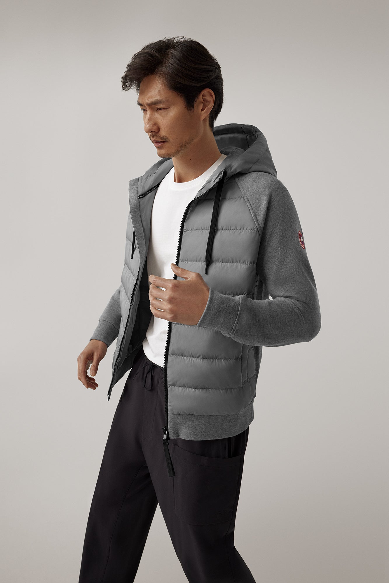 HyBridge® Huron Full Zip Hoodie (Men) - Stone Heather