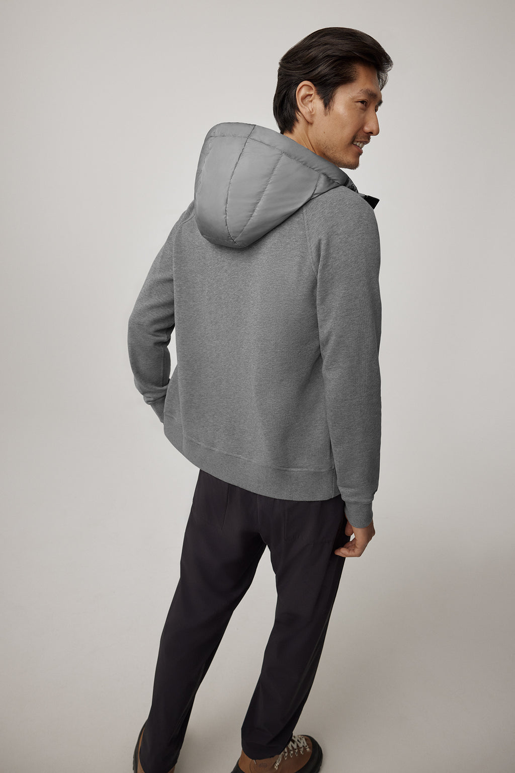 HyBridge® Huron Full Zip Hoodie (Men) - Stone Heather