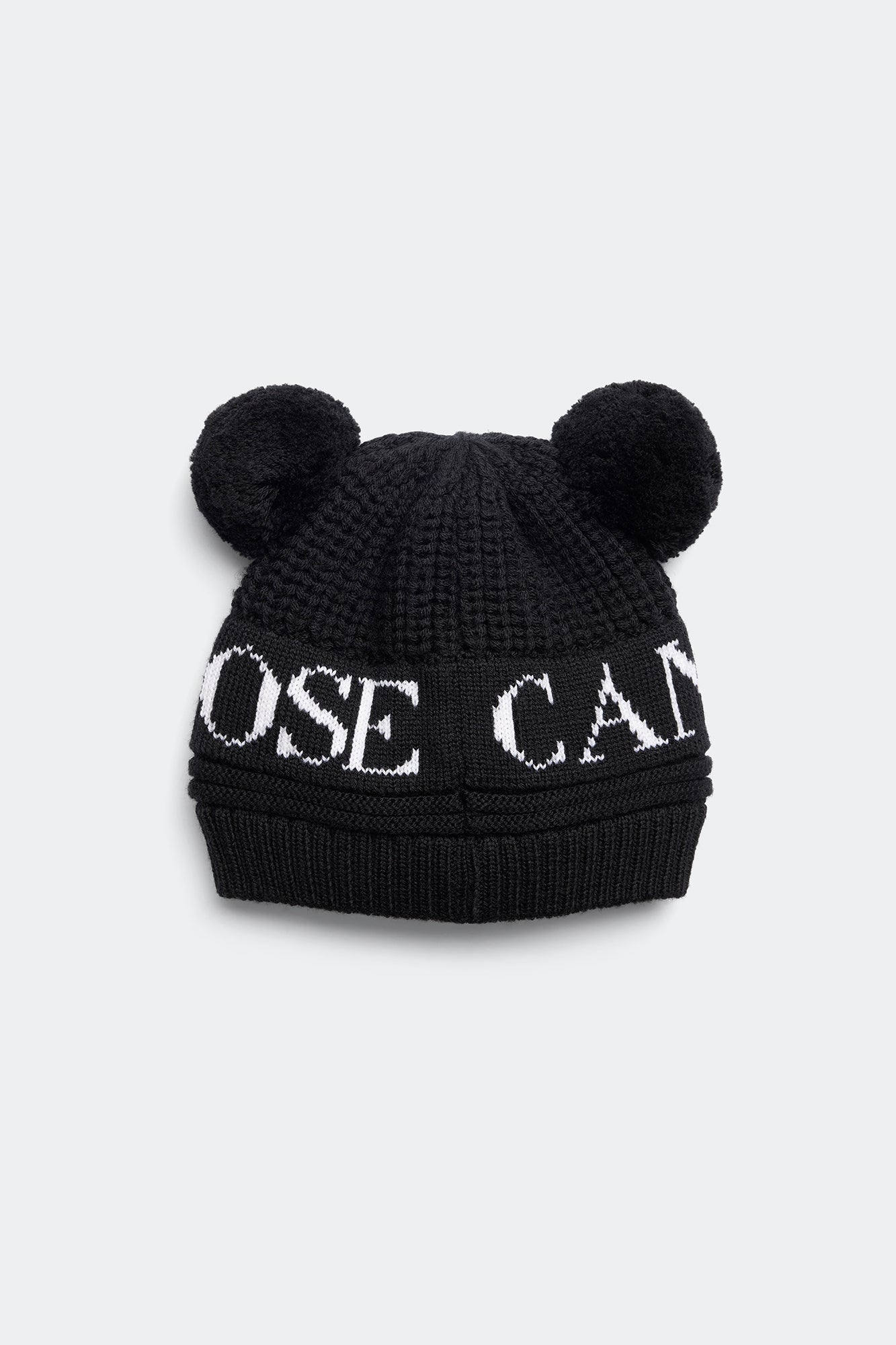 Baby Double Pom Hat (Kids) - Black - Image 2