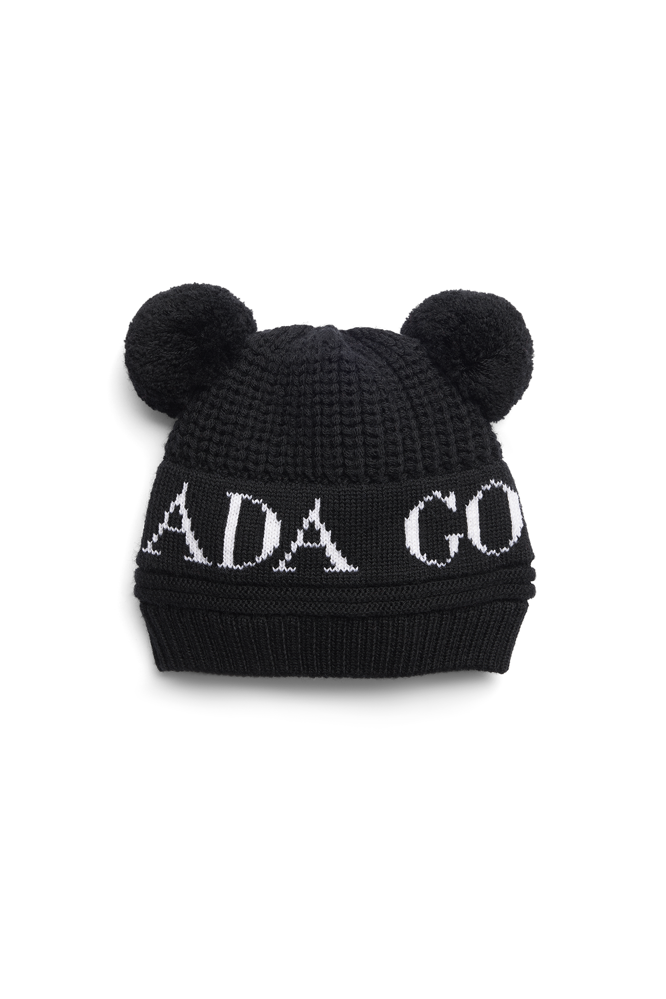 Baby Double Pom Hat (Kids) - Black - Image 3