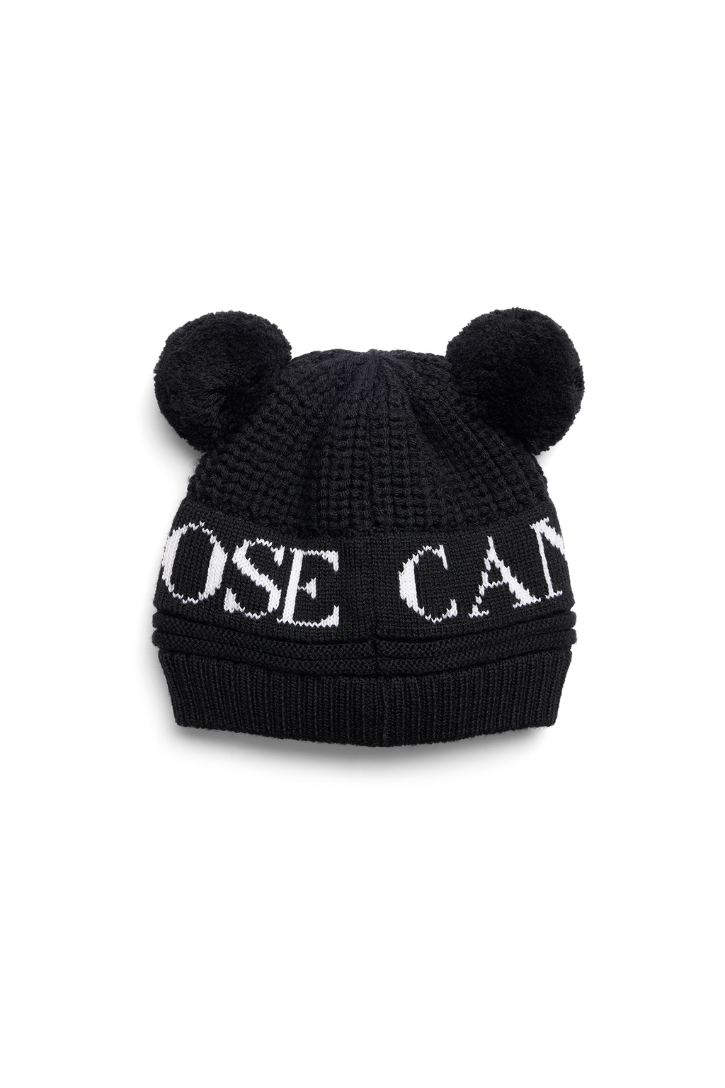 Baby Double Pom Hat (Kids) - Black - Image 4