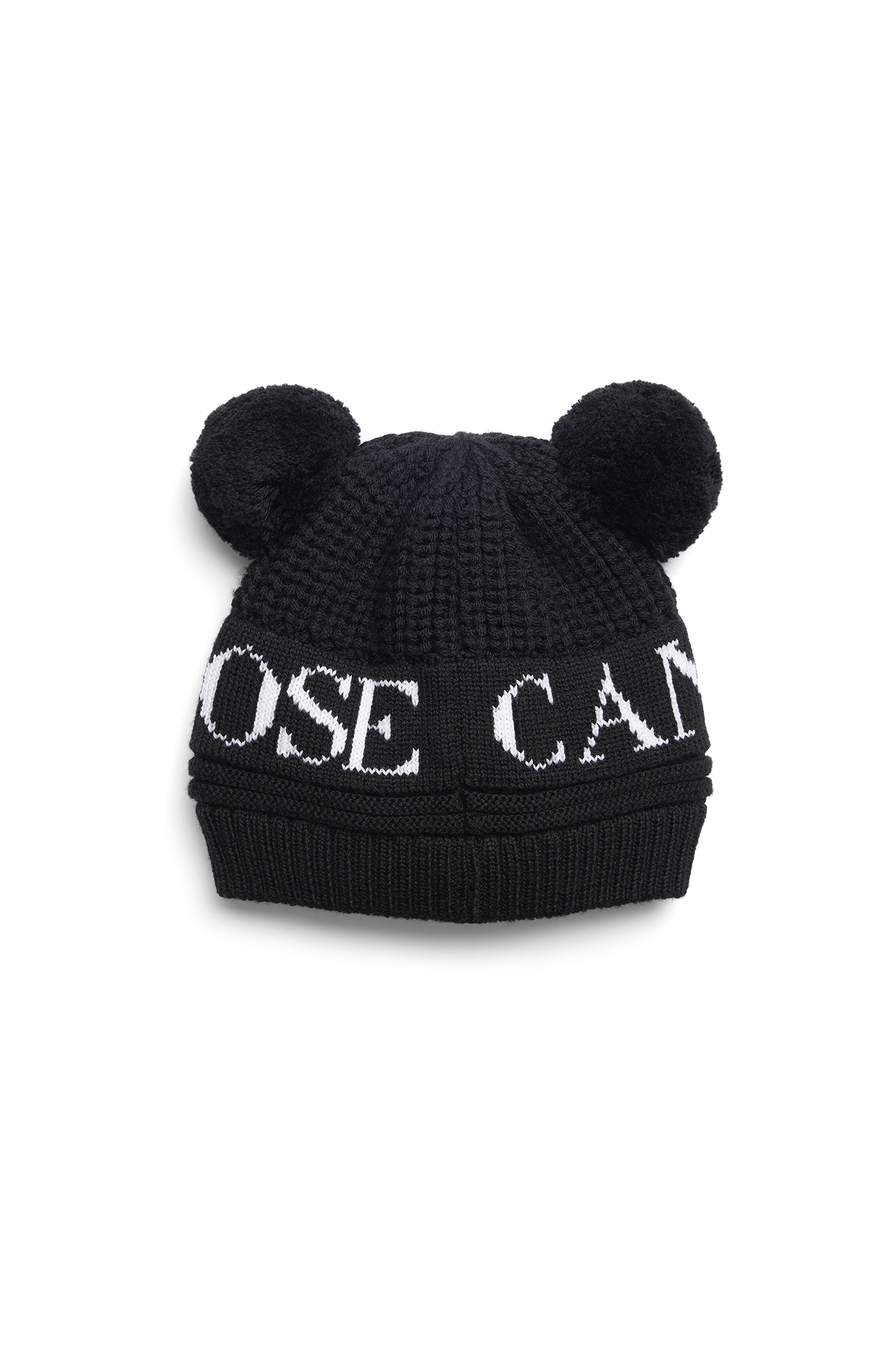 Baby Double Pom Hat (Kids) - Black - Image 4