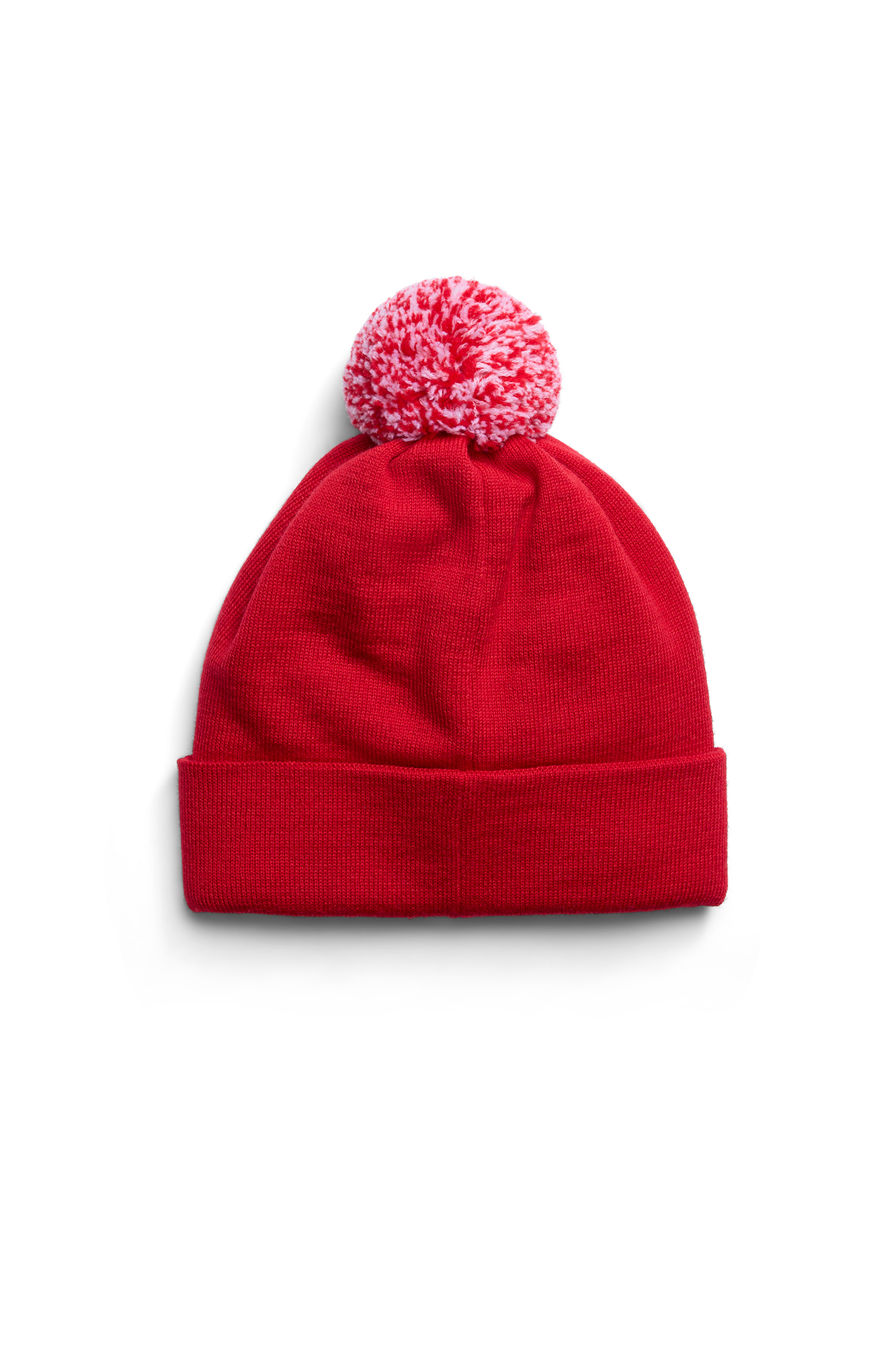 Kids Merino Pom Toque (Kids) - Red - Image 4