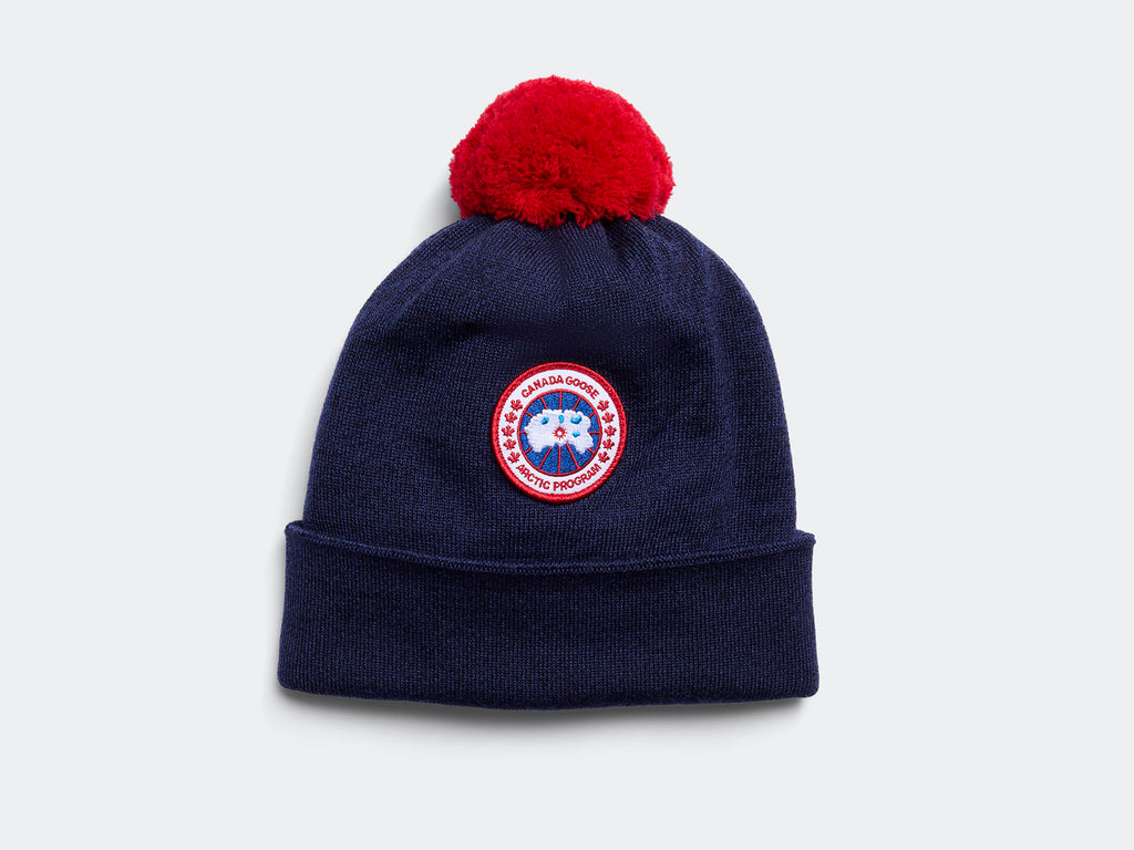 Kids Merino Pom Toque (Kids) - Navy Heather