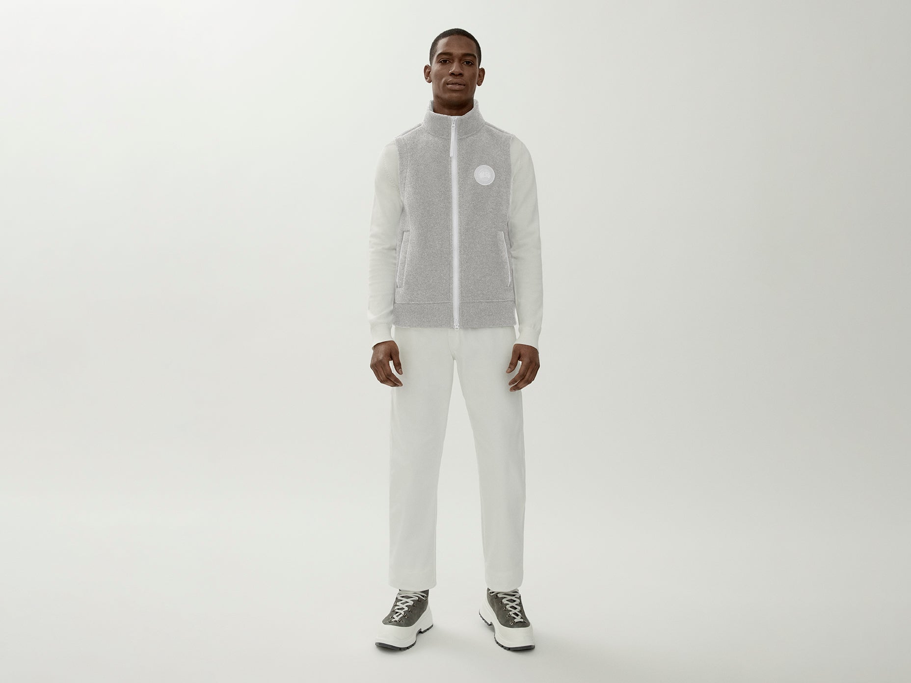 Mersey Vest Kind Fleece HUMANATURE (Men) - Greige