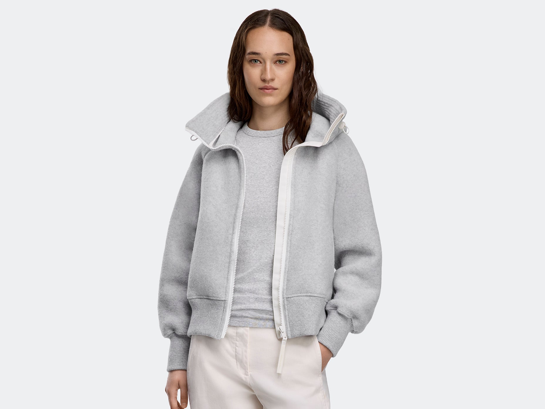 Chilliwack Bomber Kind Fleece White Label - Silverbirch Heather