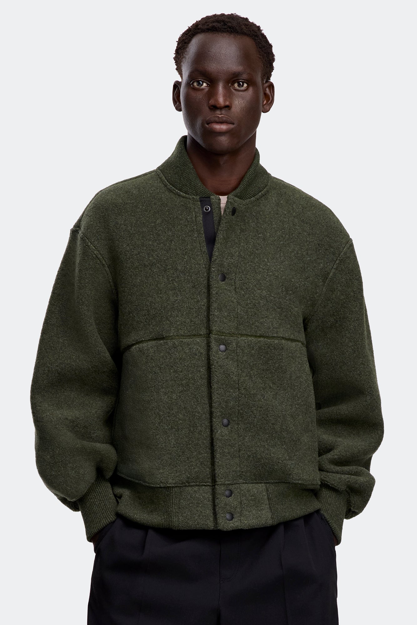 Hudson Fleece Bomber Black Label (Men) - Dark Sage - Image 2
