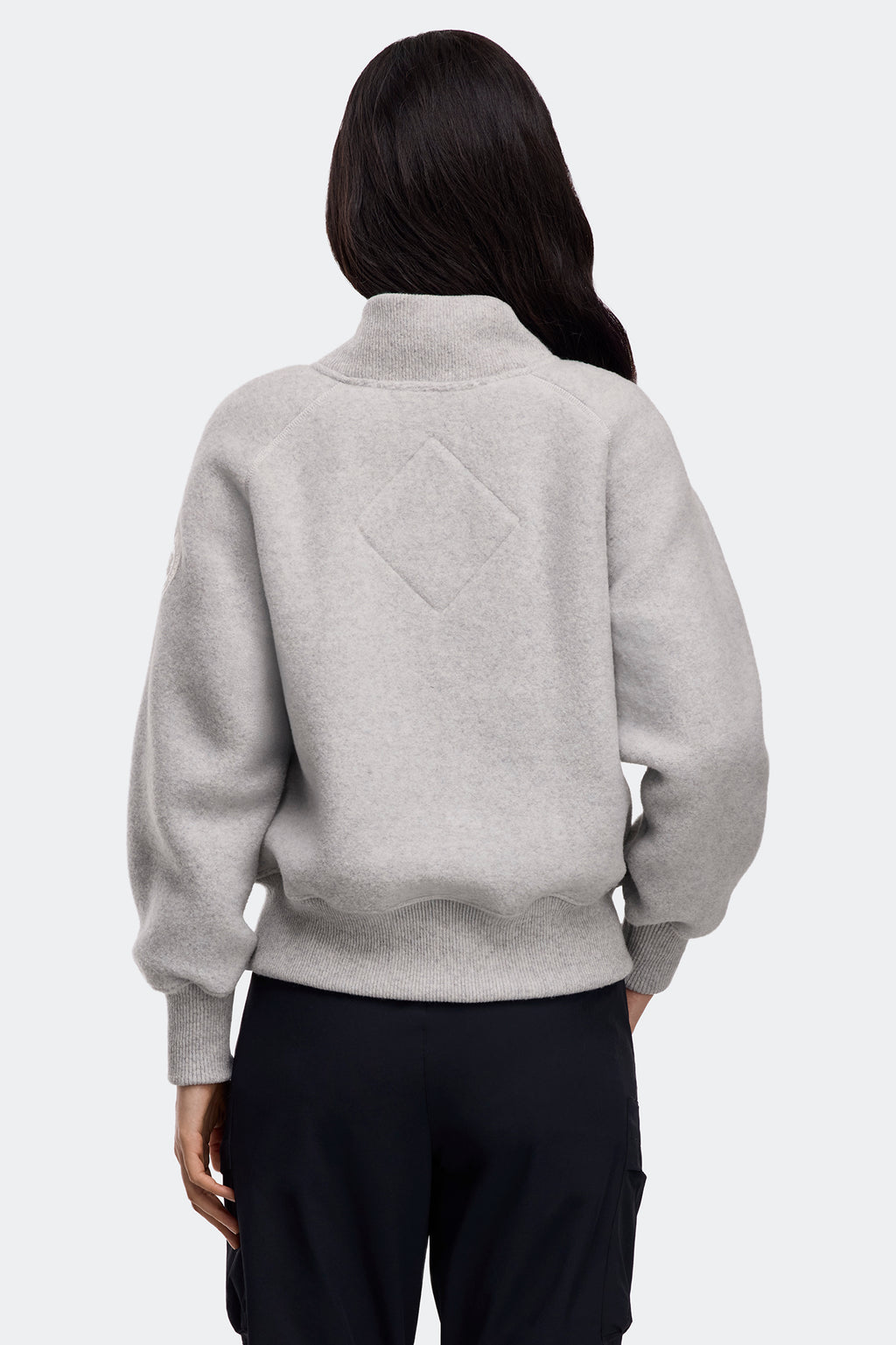 Sierra Fleece Bomber White Label - Silverbirch Heather - Image 4