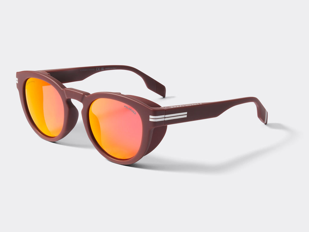 Salar Sunglasses - Matte Burgundy/Grey Flash Red